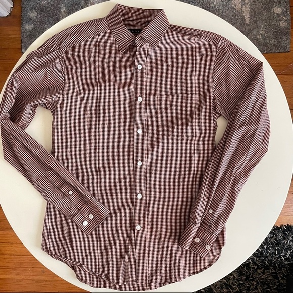 Theory Slim Fit Kyson Check Print Lightweight Cotton Button Shirt Men’s Small - Picture 3 of 10